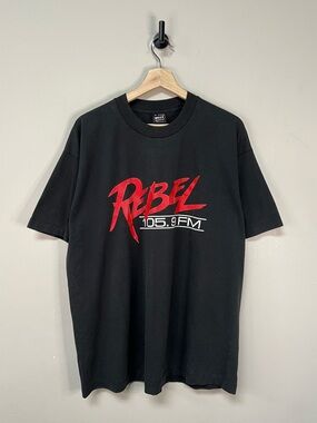 Vtg 90s Rebel Radio T Shirt